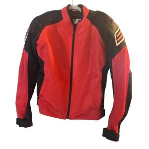 Shift Motorcycle ST Jacket Mens L Red Black Armored Padded Biker Coat Motorbike